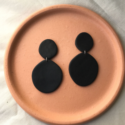 Earrings maxi Pebbles in Black